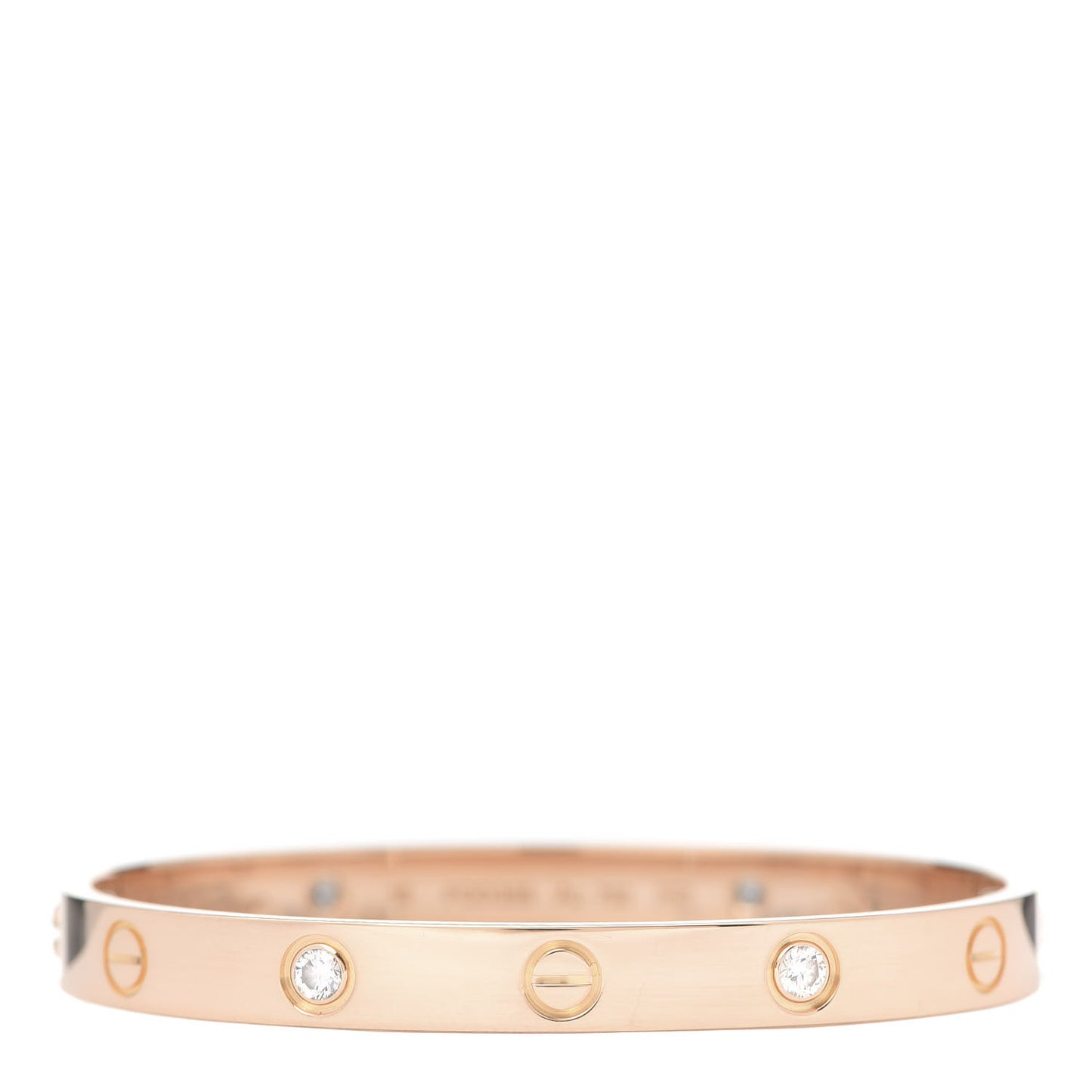 18K Pink Gold 4 Diamond LOVE Bracelet 16