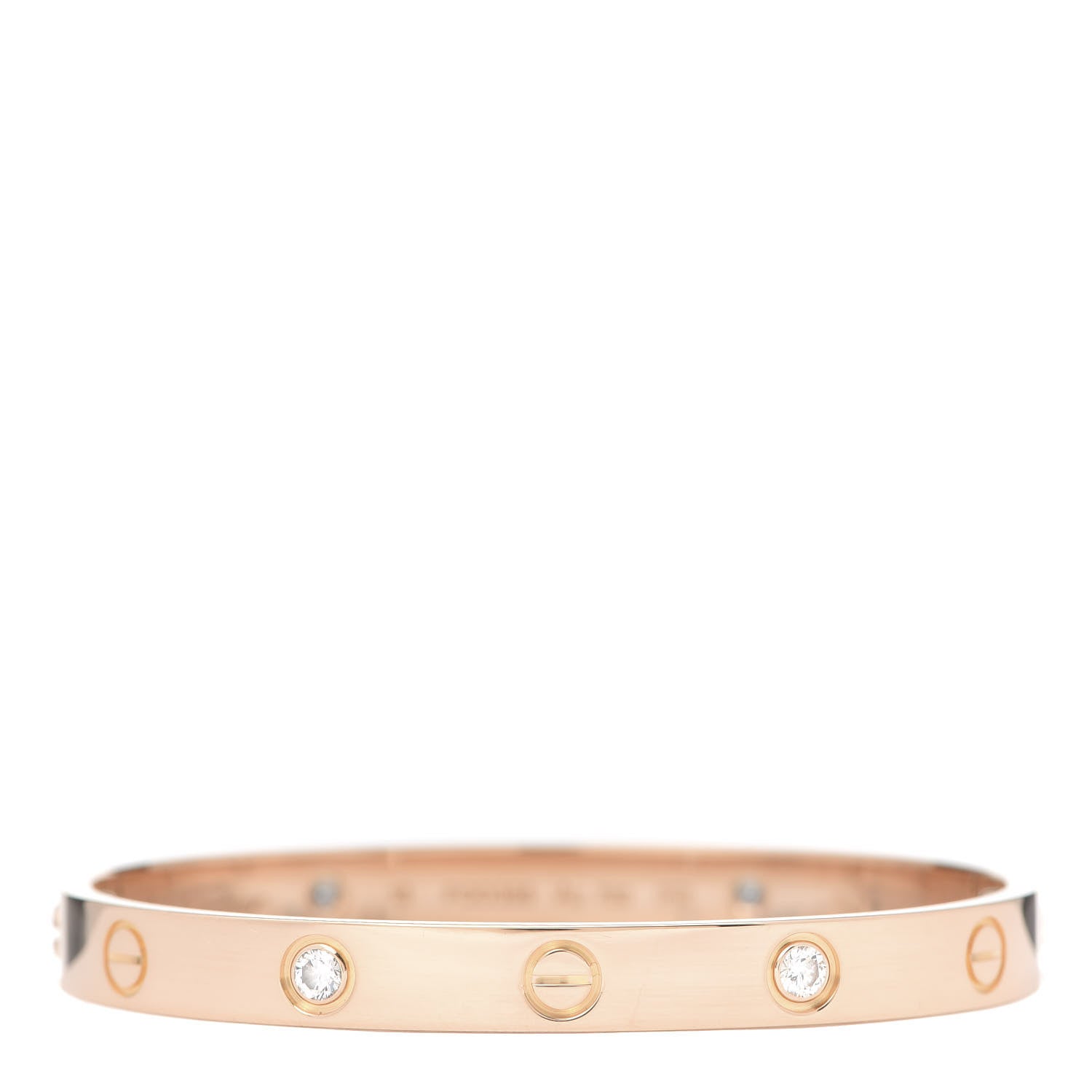 Cartier 18K Pink Gold 4 Diamond LOVE Bracelet 16 1 of 6