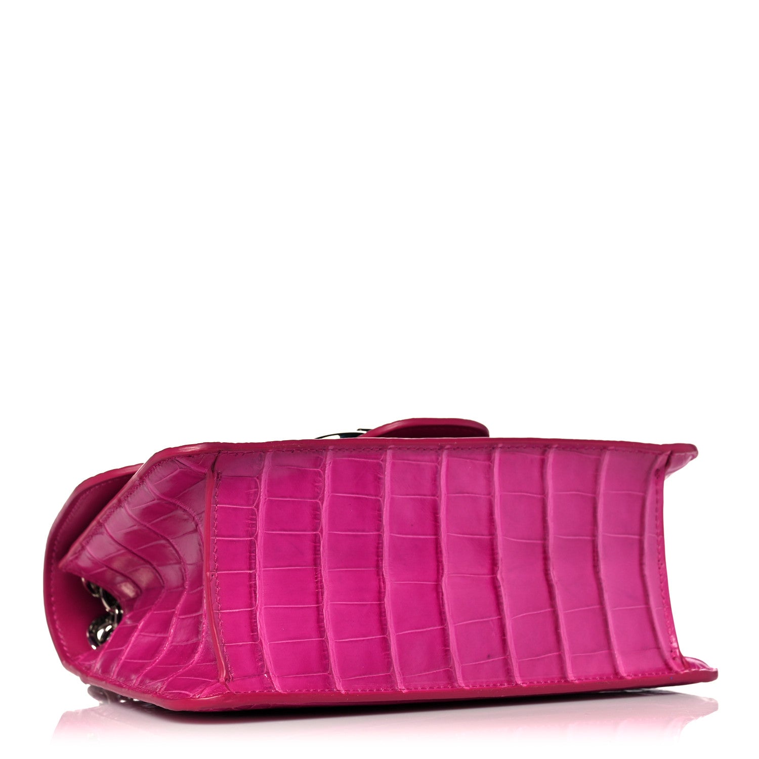 Salvatore Ferragamo Crocodile Gancio Shoulder Bag Cerise 5 of 15