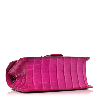 Salvatore Ferragamo Crocodile Gancio Shoulder Bag Cerise 5 of 15