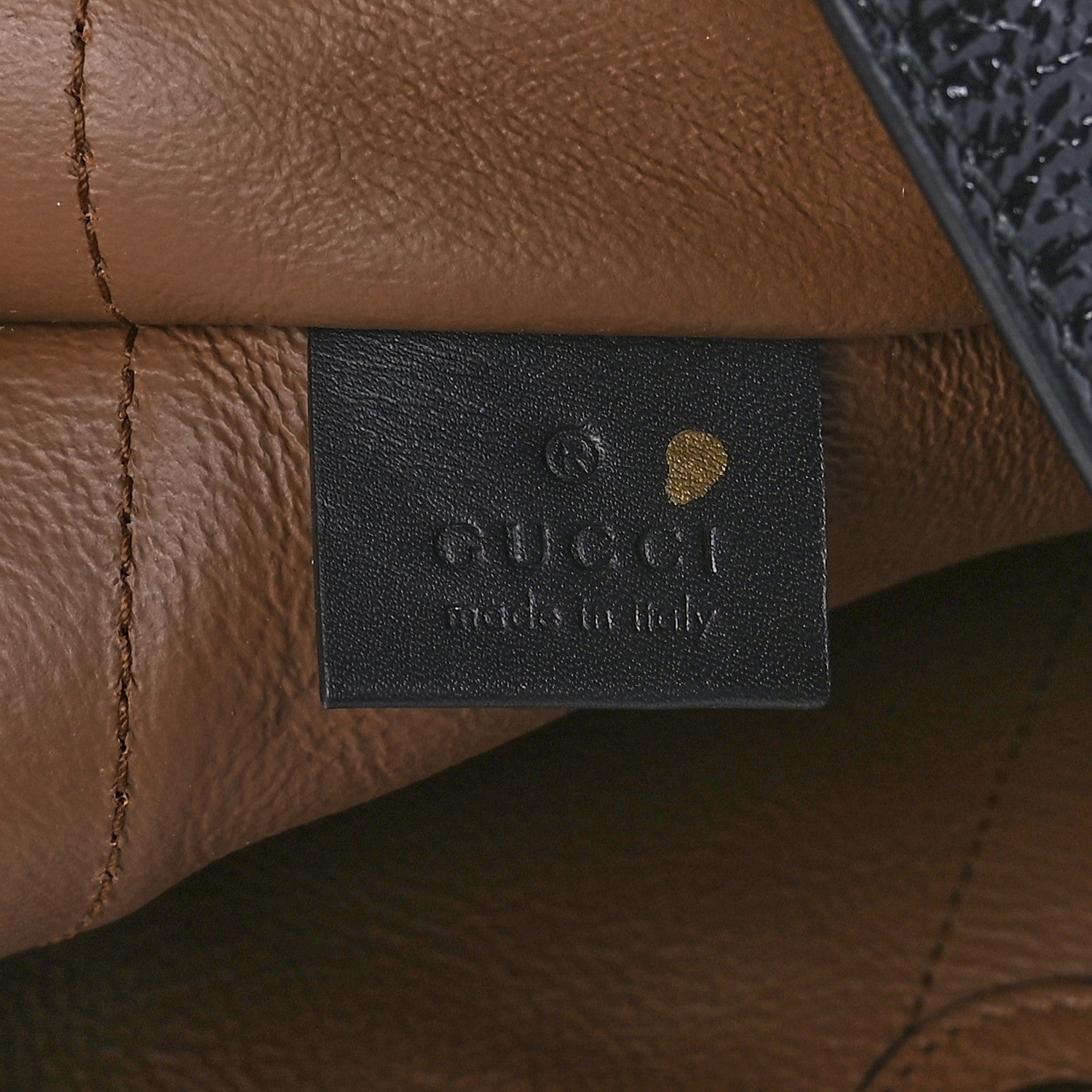Gucci Suede Patent Large Rajah Chain Tote Nocciola Black 6 of 10
