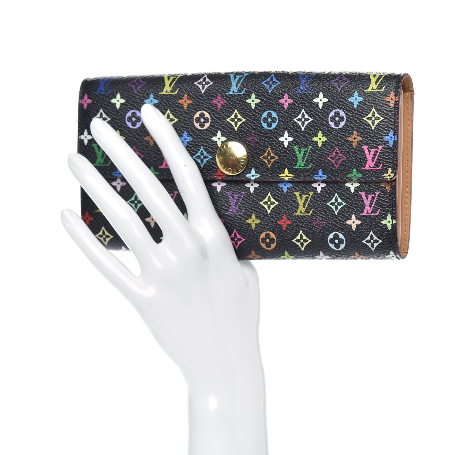 Louis Vuitton Monogram Multicolor Sarah Wallet Black 2 of 9