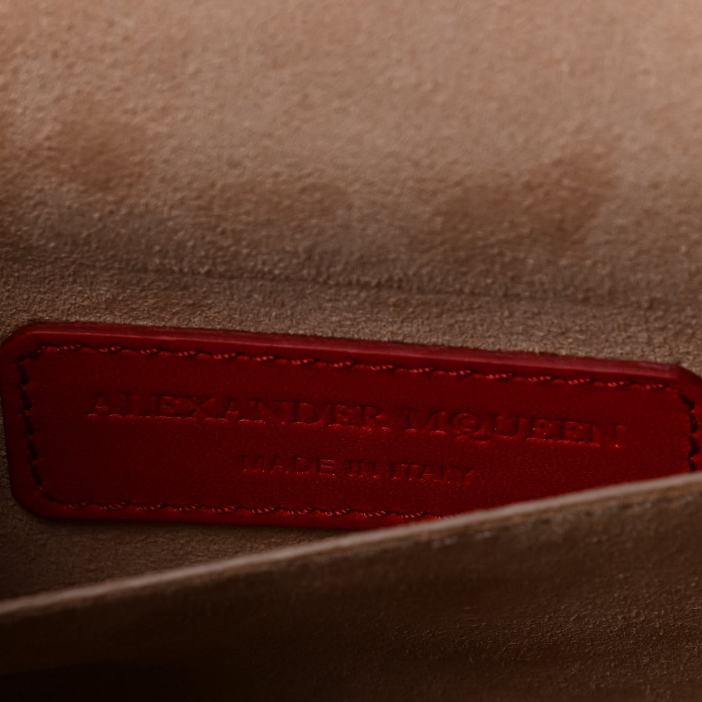 Calfskin Small Insignia Chain Flap Red