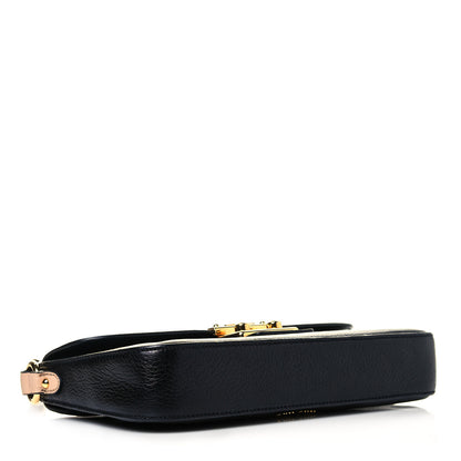 Miu Miu Goatskin Madras Shoulder Bag Black Cammeo 4 of 11