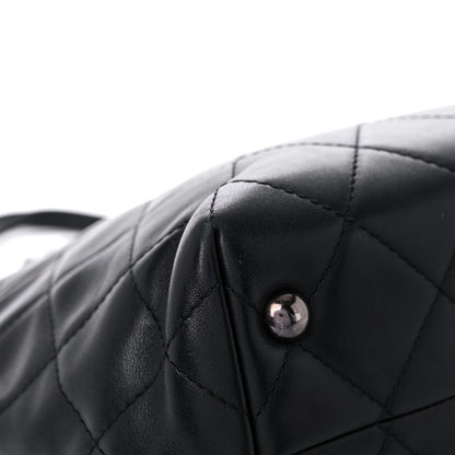 Chanel Sheepskin Quilted Chain Handle Large Shopping Tote Black 10 of 24