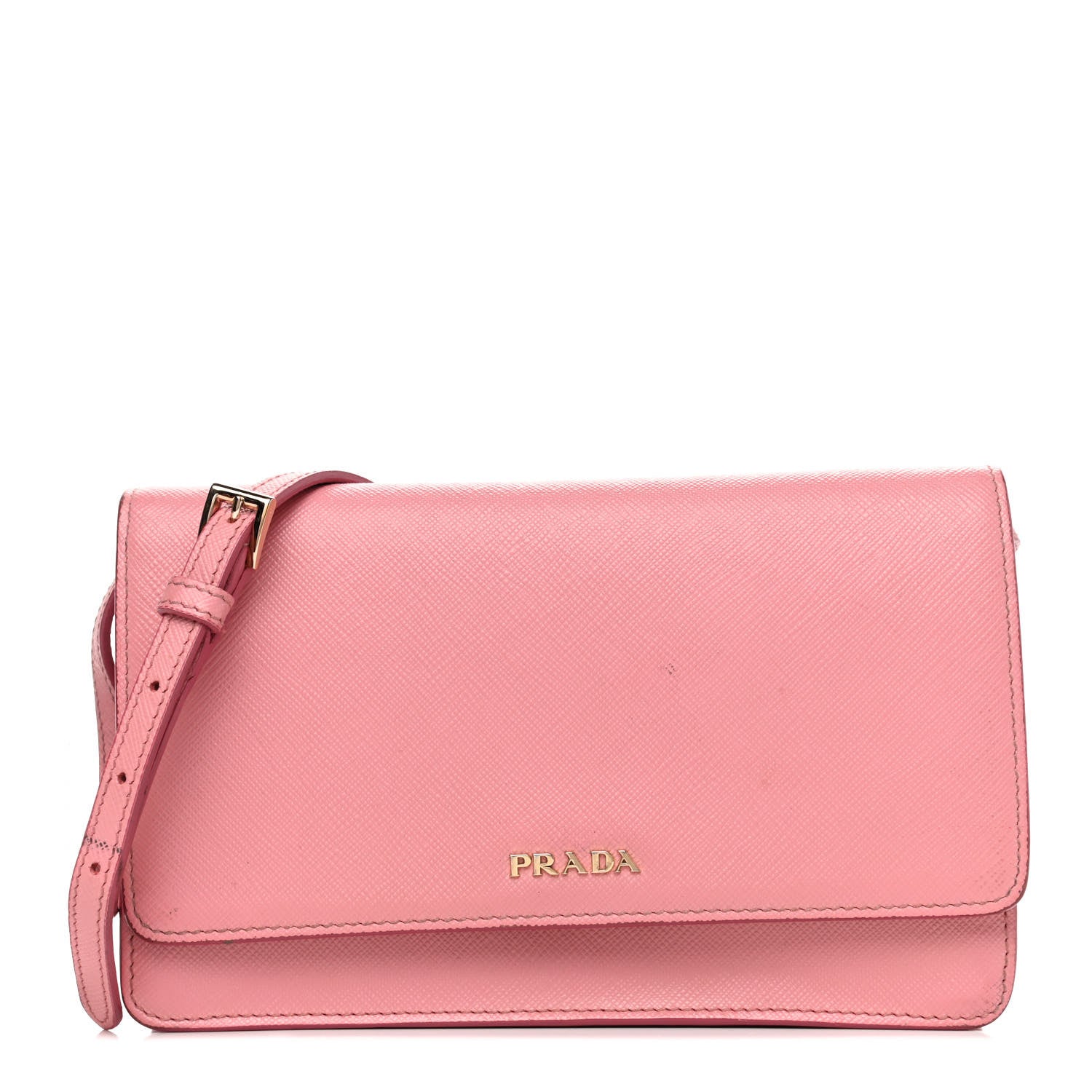 Prada Saffiano Soft Calf Bandoliera Chain Crossbody Bag Petalo 1 of 9