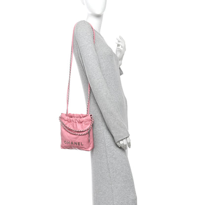 Chanel Shiny Calfskin Quilted Mini Chanel 22 Pink 2 of 11