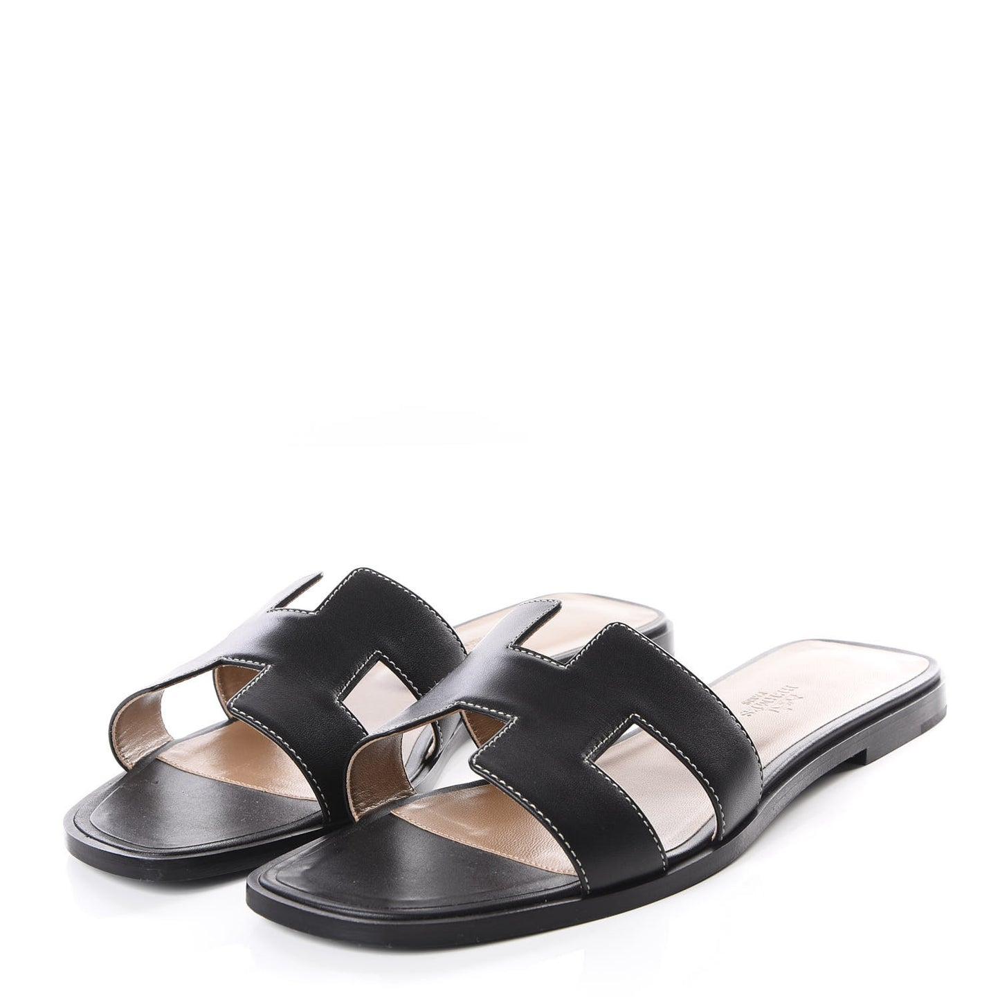 Box Calfskin Oran Sandals 39.5 Black