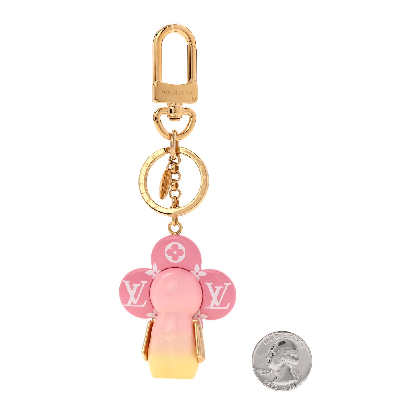 Giant Monogram Vivienne Bag Charm Key Holder Rose