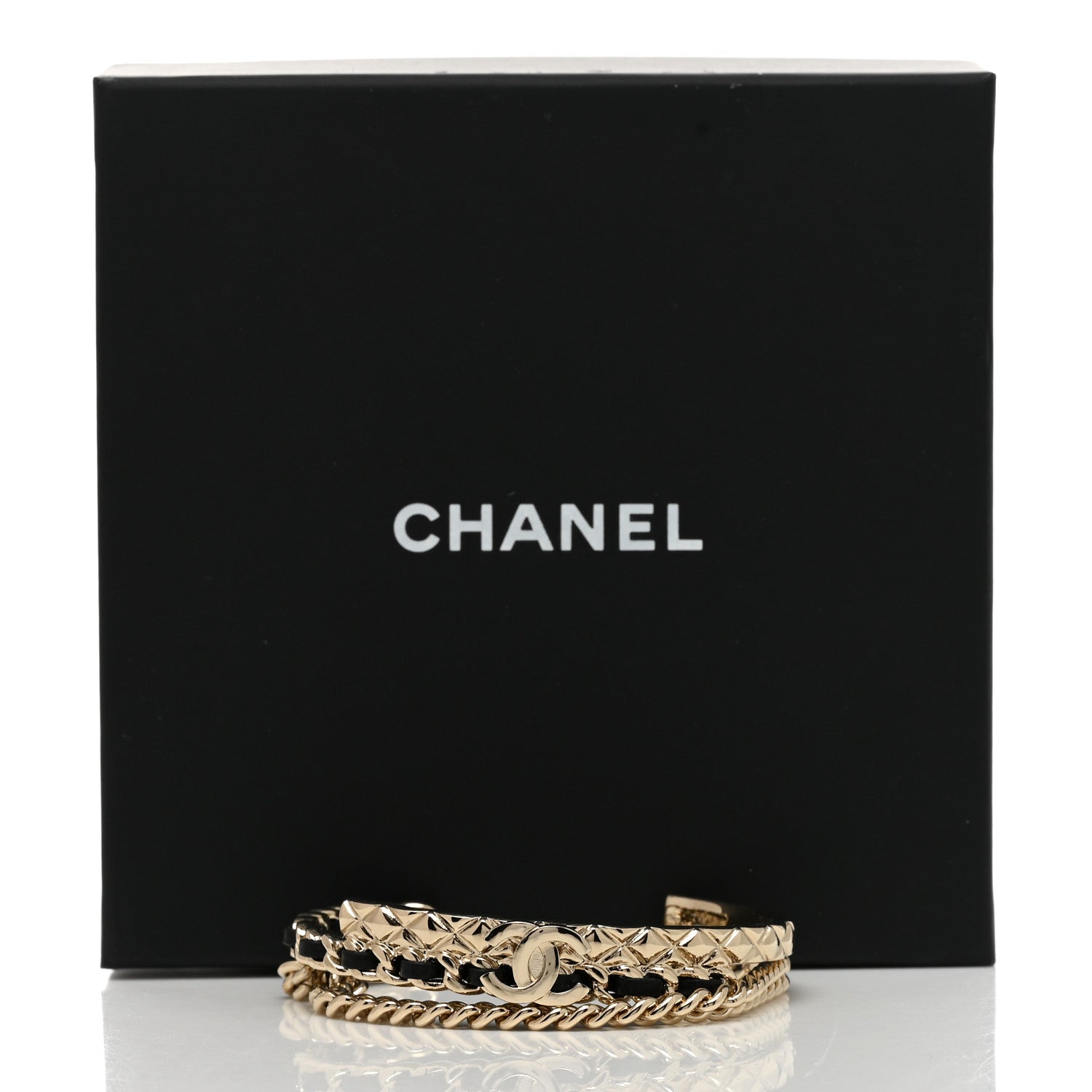 Chanel Metal Lambskin CC Turnlock Chain Bracelet 5 of 5