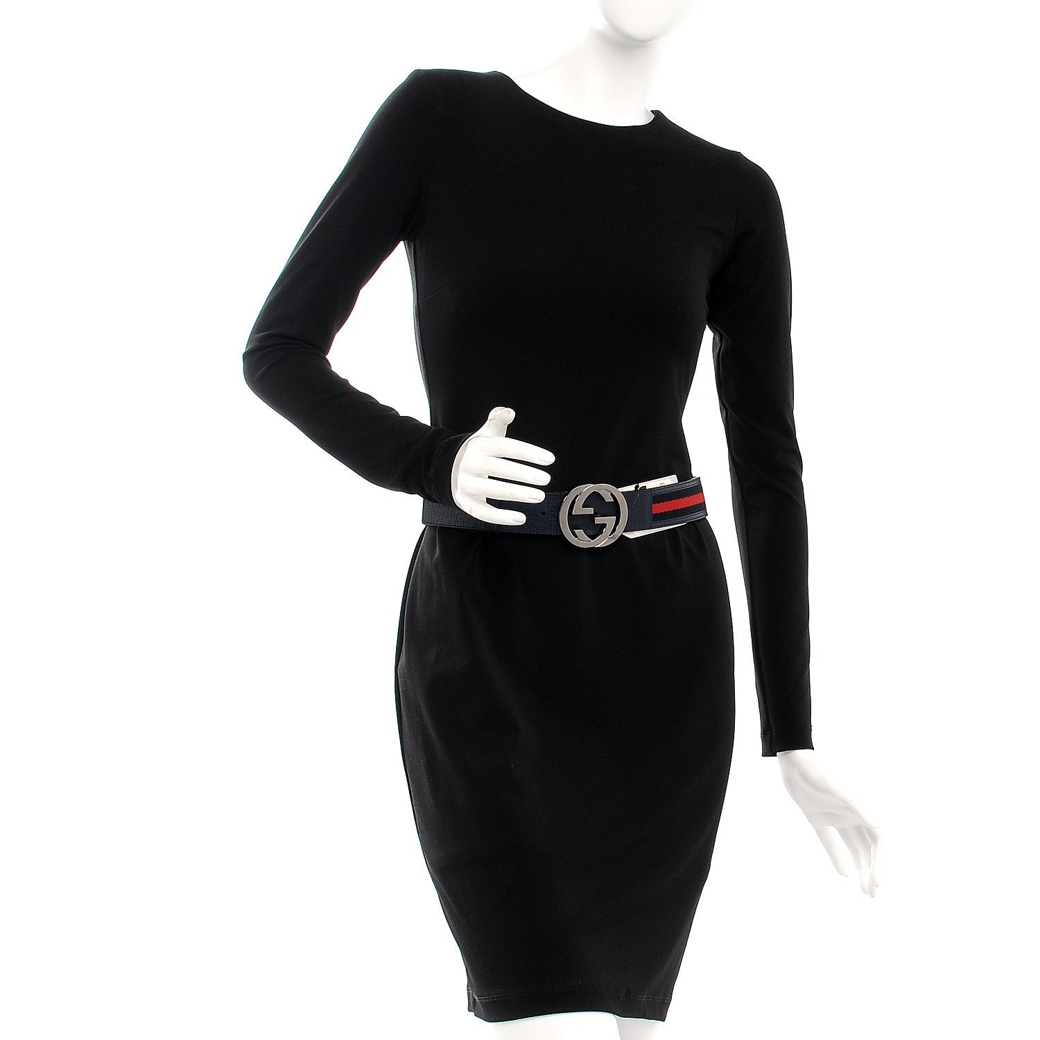 Gucci Calfskin Web Interlocking G Belt 75 30 Blue 2 of 8