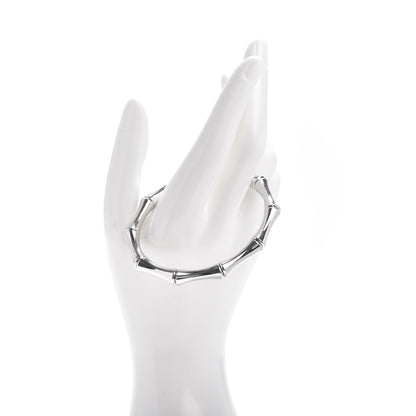Gucci 18K White Gold Medium Bamboo Spring Bracelet 2 of 4