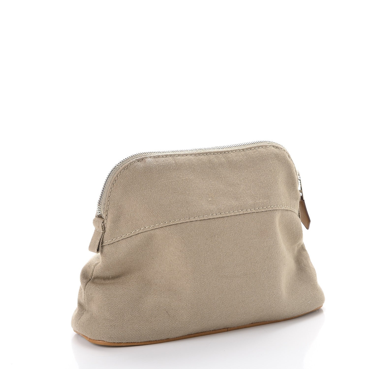 Hermes Cotton Canvas Mini Bolide Travel Cosmetic Pouch Gris Ponce 3 of 10