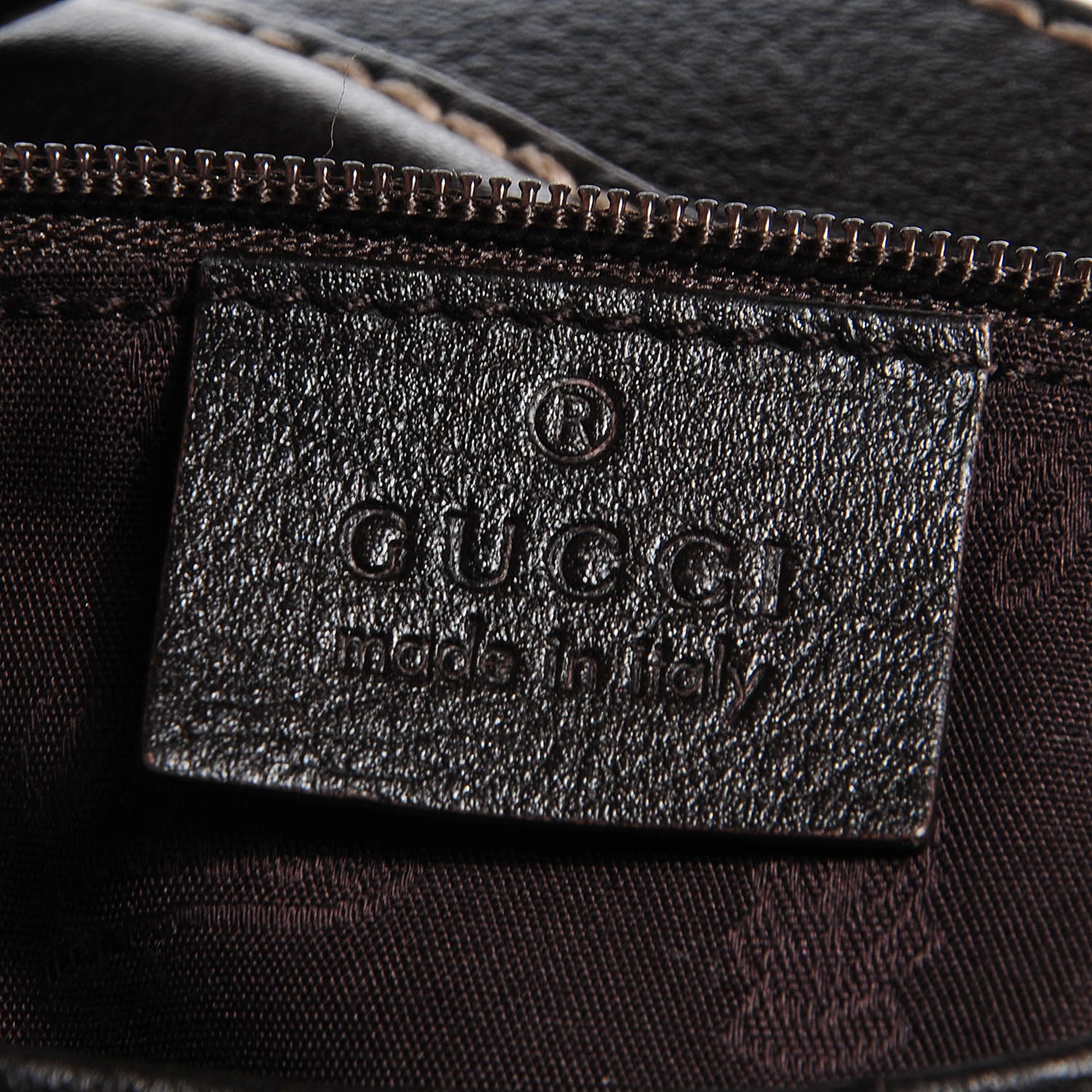 Gucci Guccissima Medium New Ladies Web Hobo Dark Brown 6 of 7