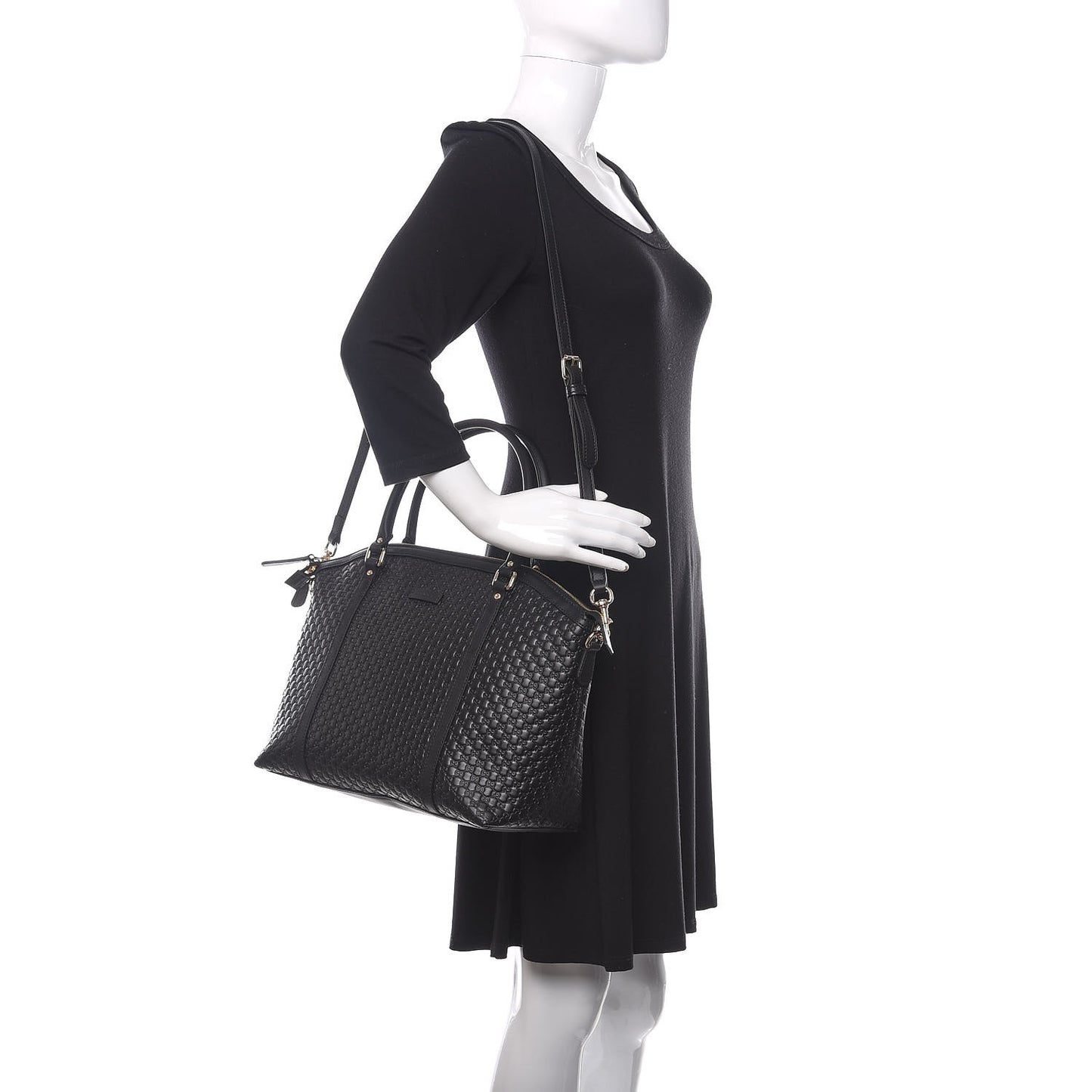 Soft Microguccissima Dome Satchel Black