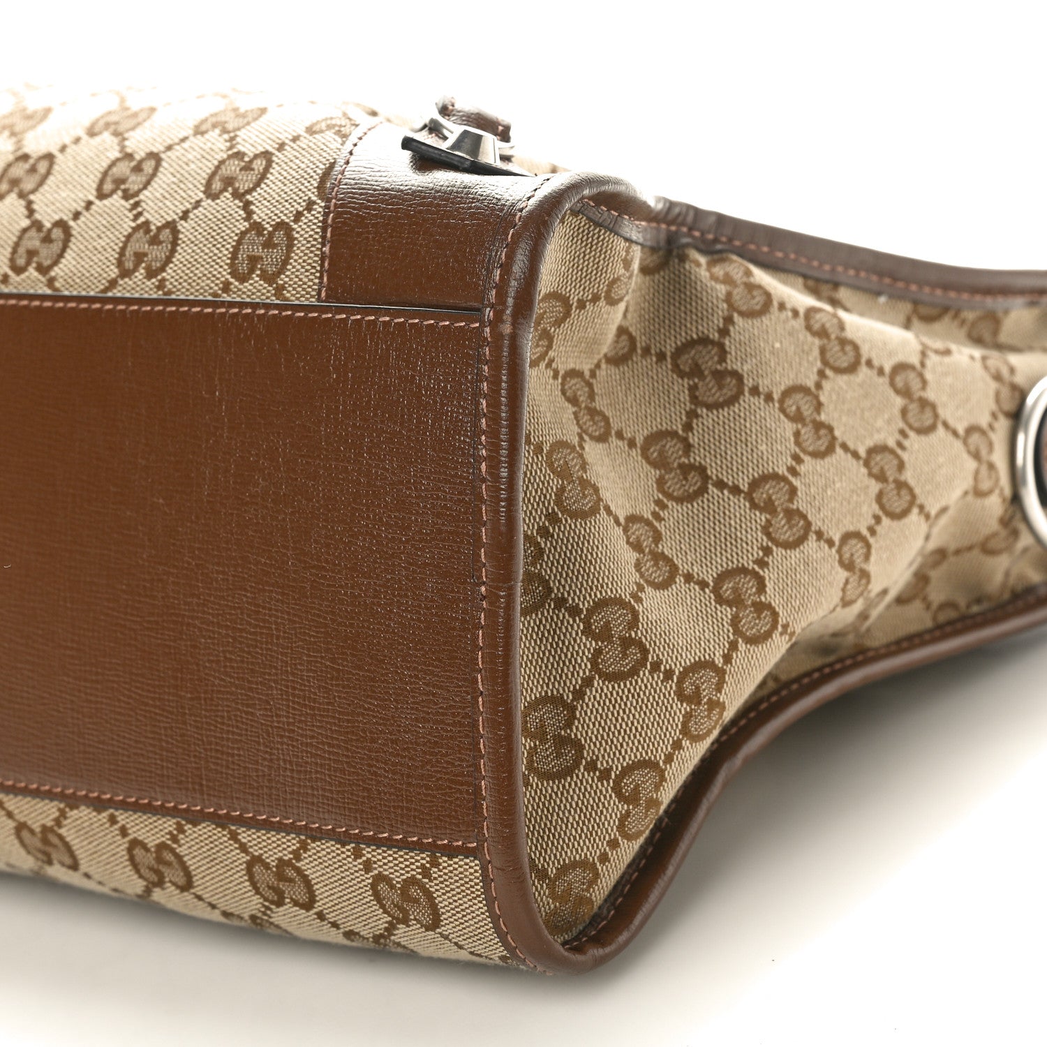 Balenciaga X GUCCI GG Monogram Azalea Calfskin Neo Classic Silver Hardware Medium City Beige Ebony Brown Sugar 11 of 11
