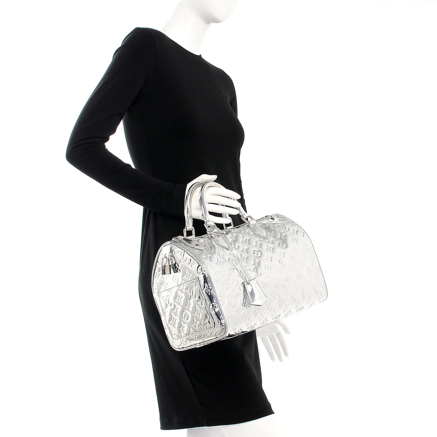 Louis Vuitton Monogram Miroir Speedy 30 Silver 2 of 11