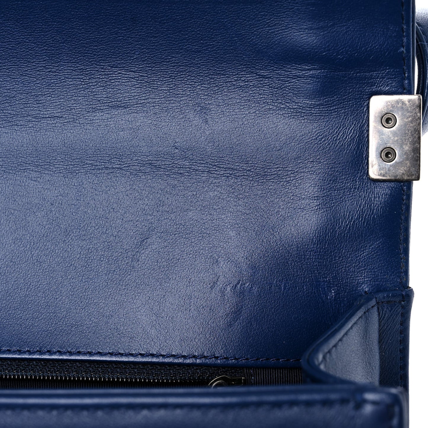 Calfskin Quilted New Medium Boy Flap Blue