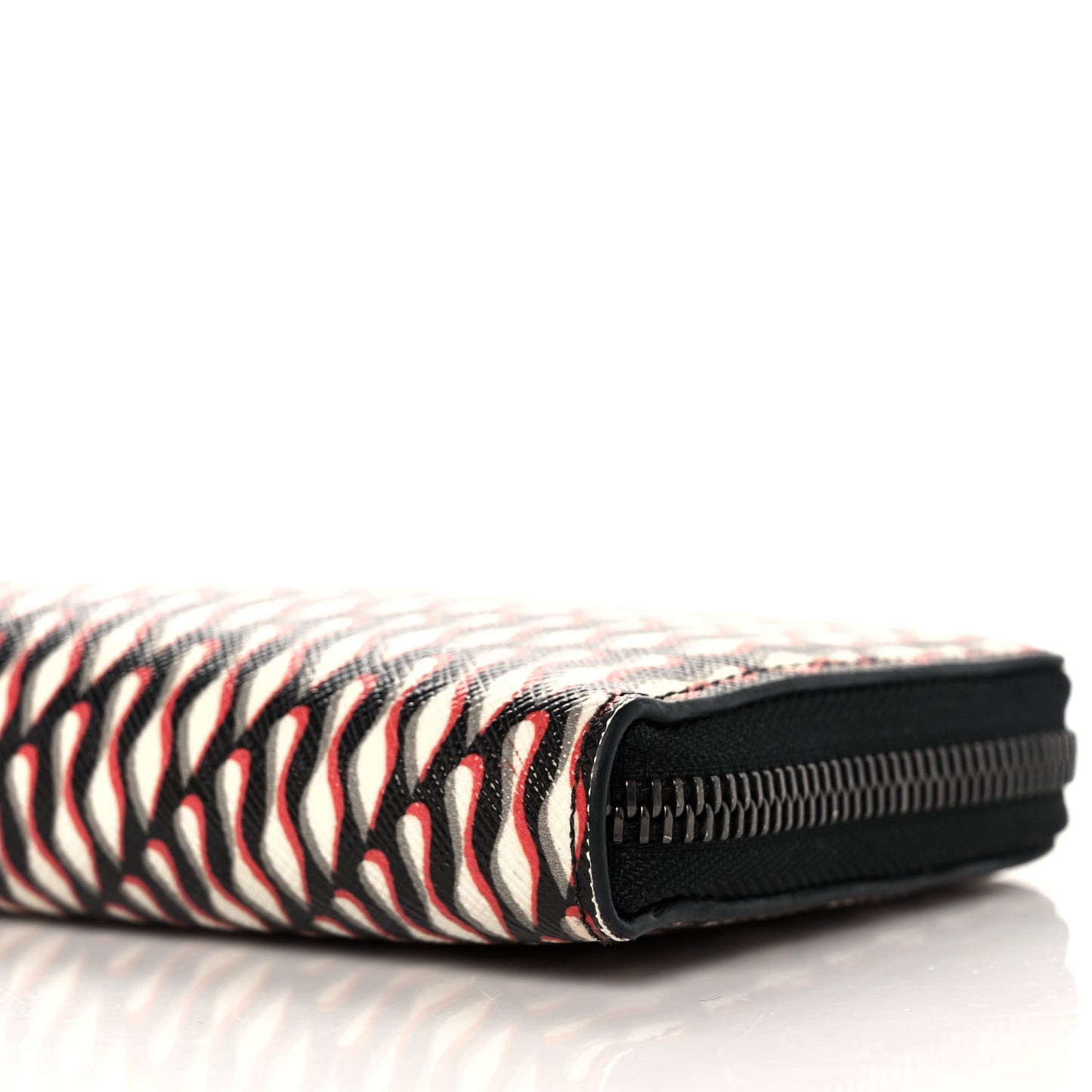 Calfskin Panettone Zip Around Wallet Black Multicolor