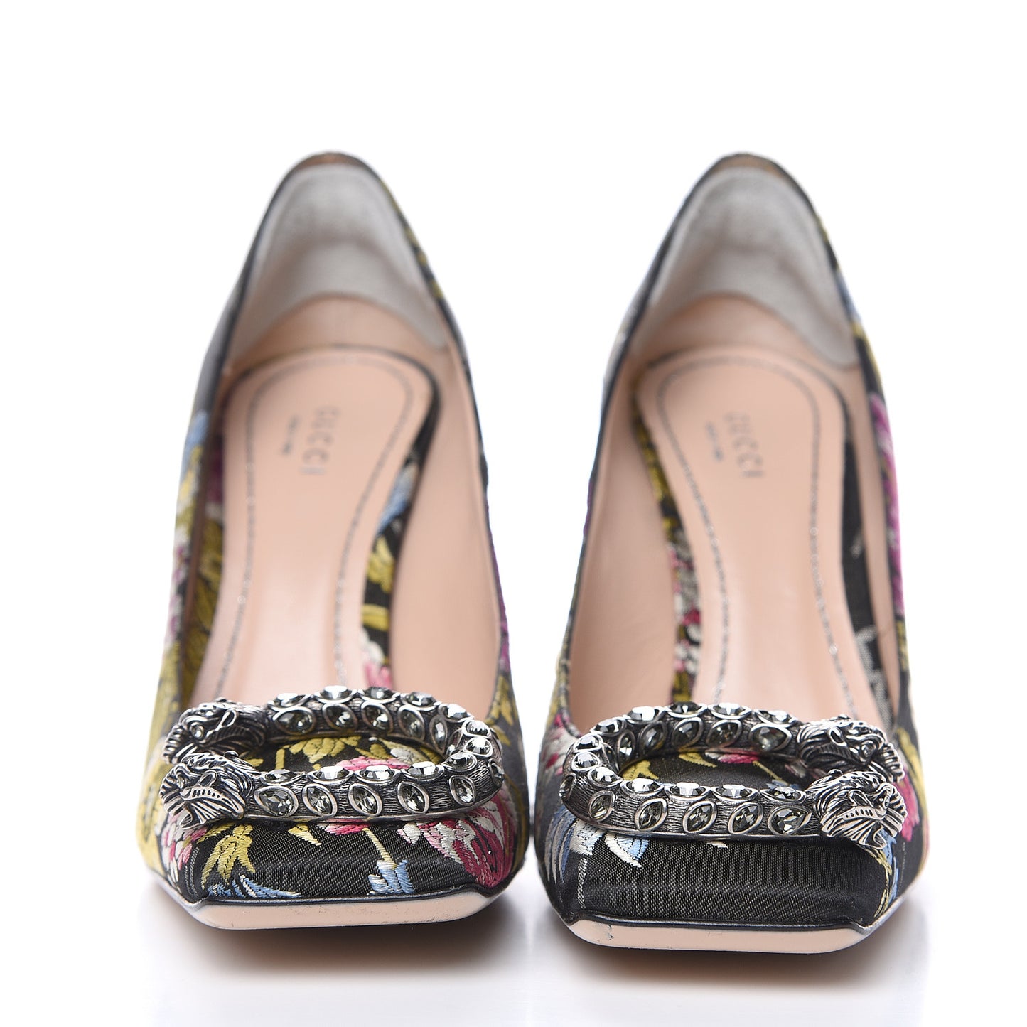 Jacquard Romantic Bouquet Dionysus High Heel Pumps 37.5 Black Multicolor