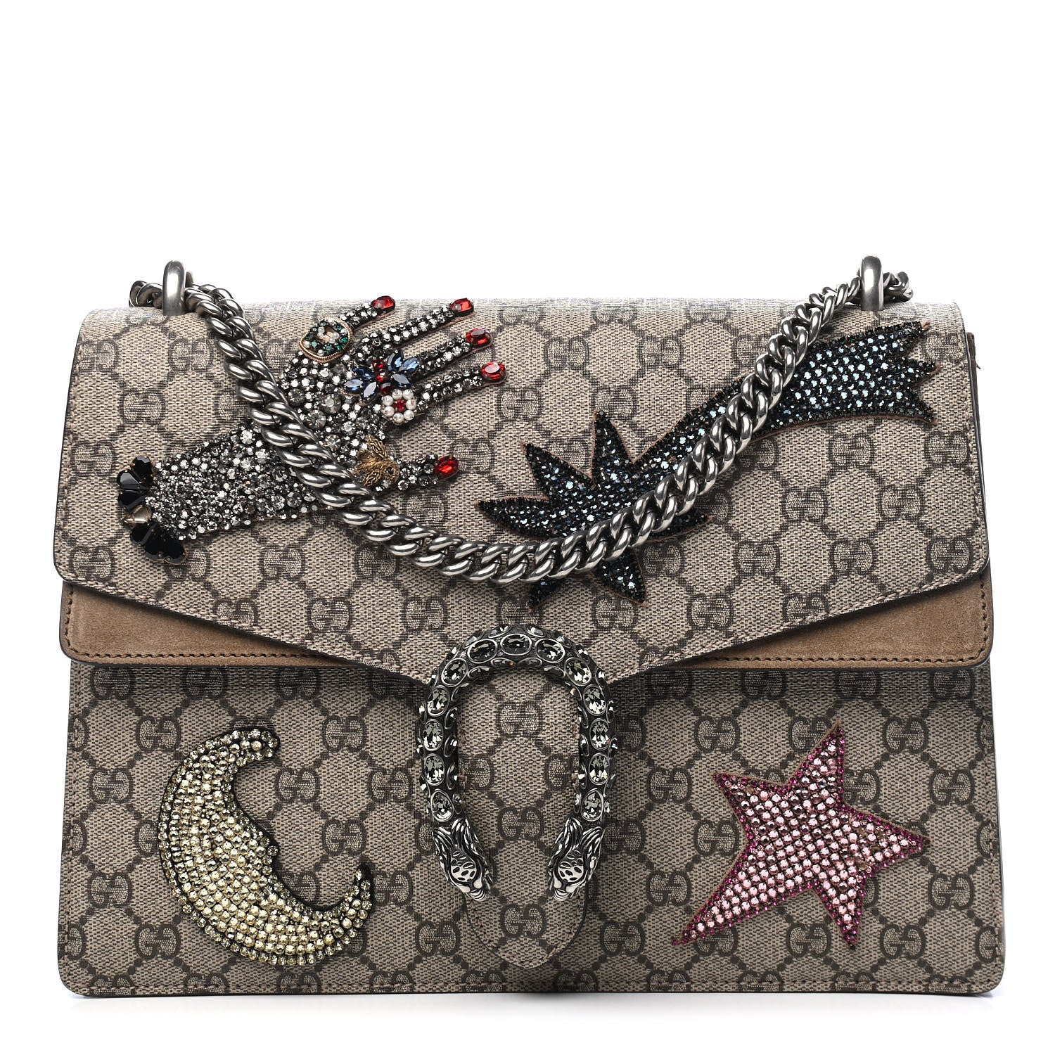Gucci GG Supreme Monogram Shooting Star Embroidered Medium Dionysus Shoulder Bag Beige 1 of 9