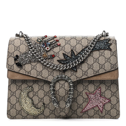 Gucci GG Supreme Monogram Shooting Star Embroidered Medium Dionysus Shoulder Bag Beige 1 of 9