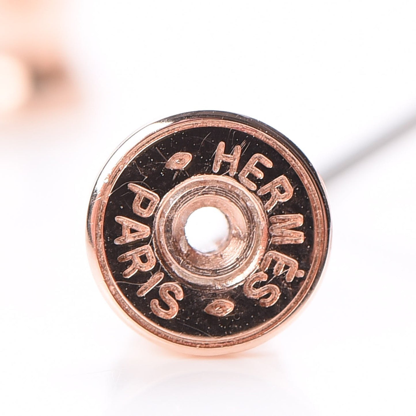 Rose Gold Lacquered Pop H Earrings White
