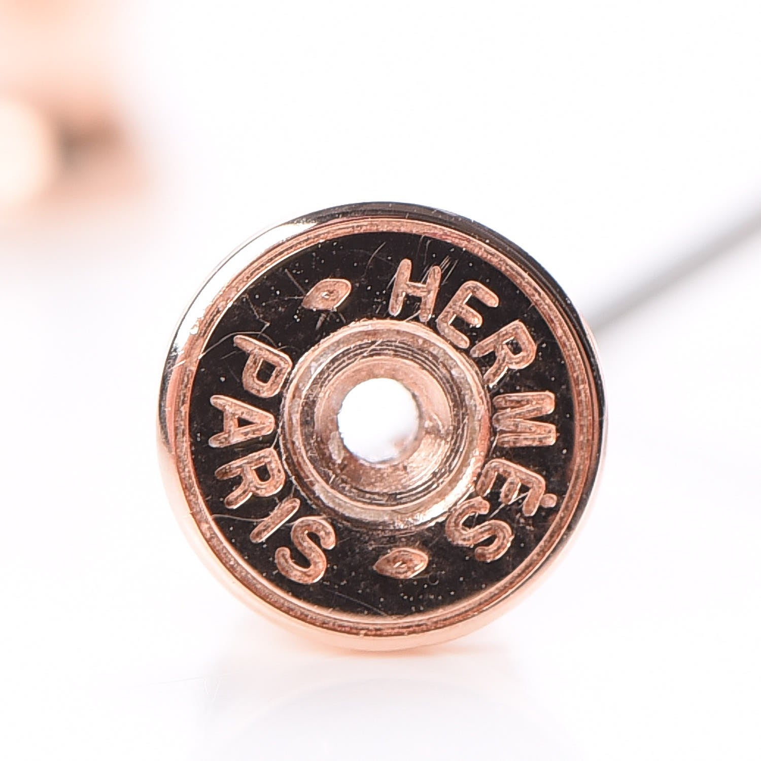 Hermes Rose Gold Lacquered Pop H Earrings White 4 of 6