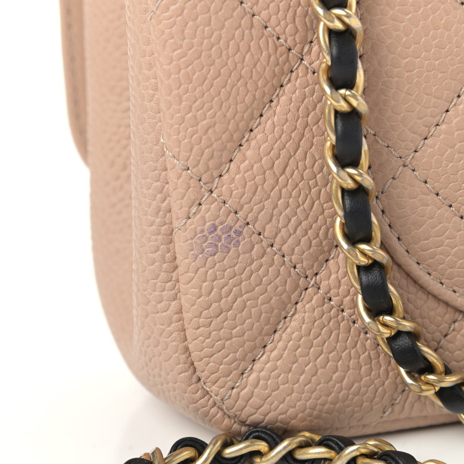 Chanel Caviar Quilted Small CC Filigree Flap Beige Black 10 of 10