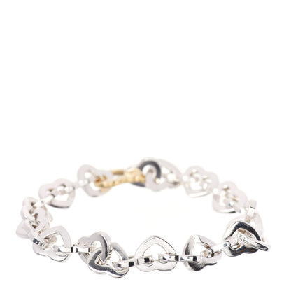 Tiffany Sterling Silver 18K Yellow Gold Heart Links Bracelet 3 of 4