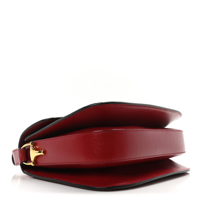 Gucci GG Supreme Monogram Azalea Calfskin Horsebit 1955 Shoulder Bag Beige Ebony New Cherry Red 4 of 10