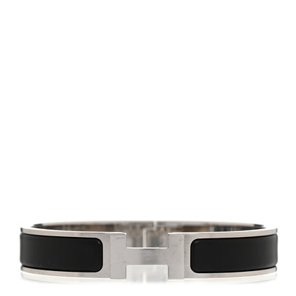 Hermes Matte Enamel Narrow Clic Clac HH Bracelet Black 1 of 5