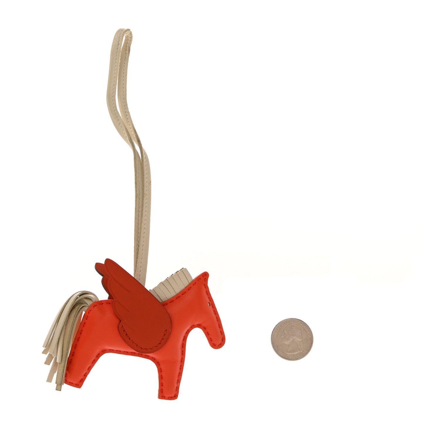 Milo Lambskin Grigri Rodeo Pegase Horse Bag Charm PM Orange Poppy Craie Terre Battue