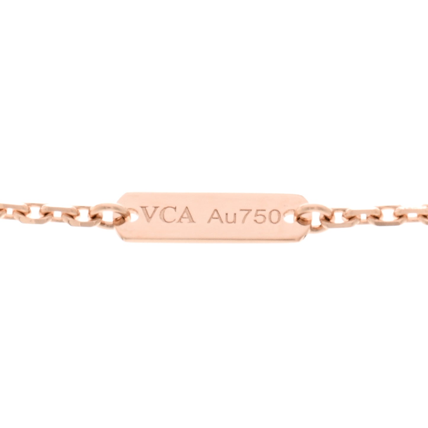 18K Rose Gold Diamond Silver Obsidian Vintage Alhambra Pendant Necklace