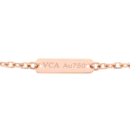 Van Cleef & Arpels 18K Rose Gold Diamond Silver Obsidian Vintage Alhambra Pendant Necklace 4 of 5