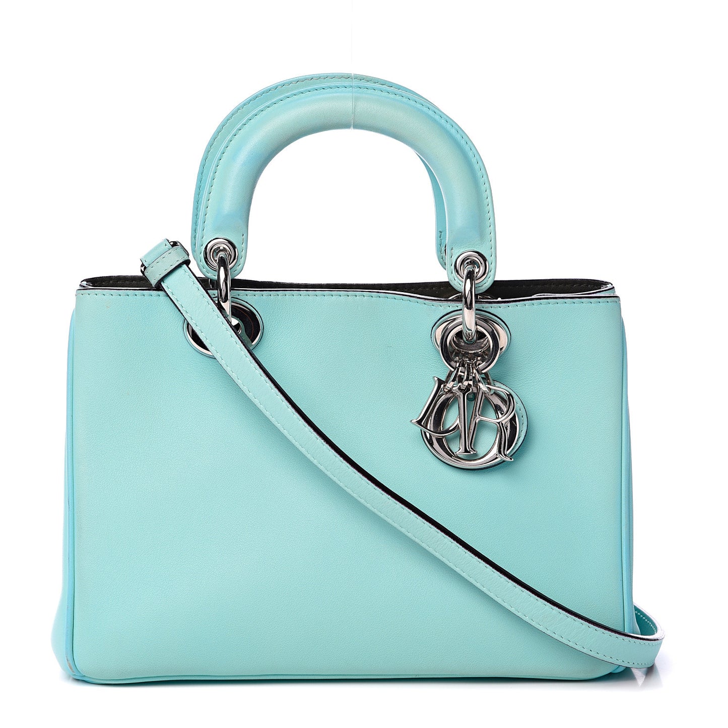 Smooth Calfskin Mini Diorissimo Tote Light Blue