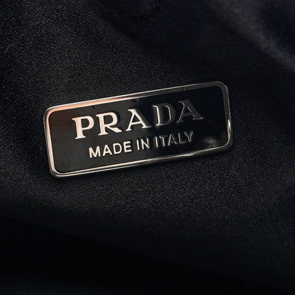 Prada Satin Crystal Metal Triangle Logo Chain Crossbody Handbag Cristal 6 of 9