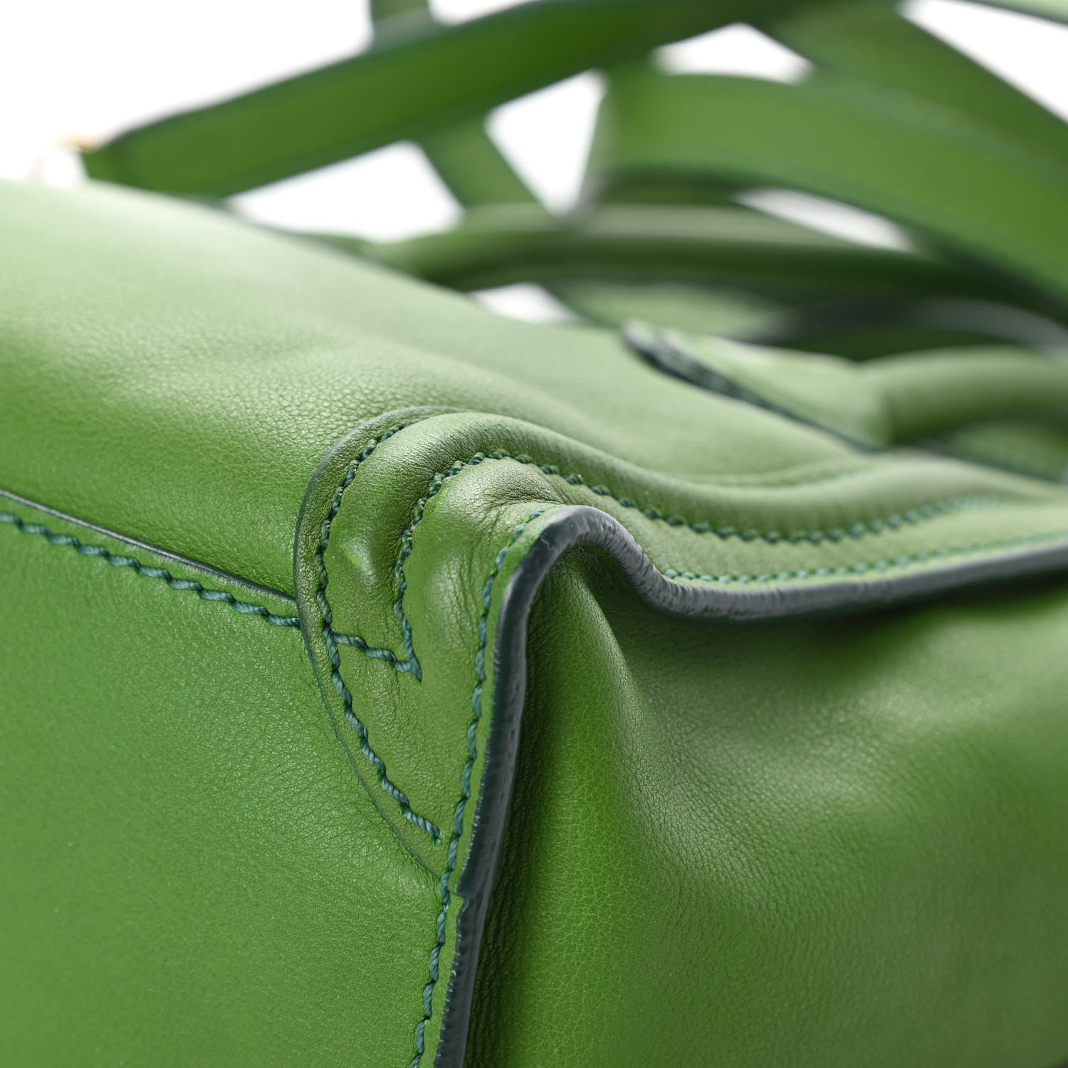 Celine Smooth Calfskin Nano Luggage Grass Green 11 of 15