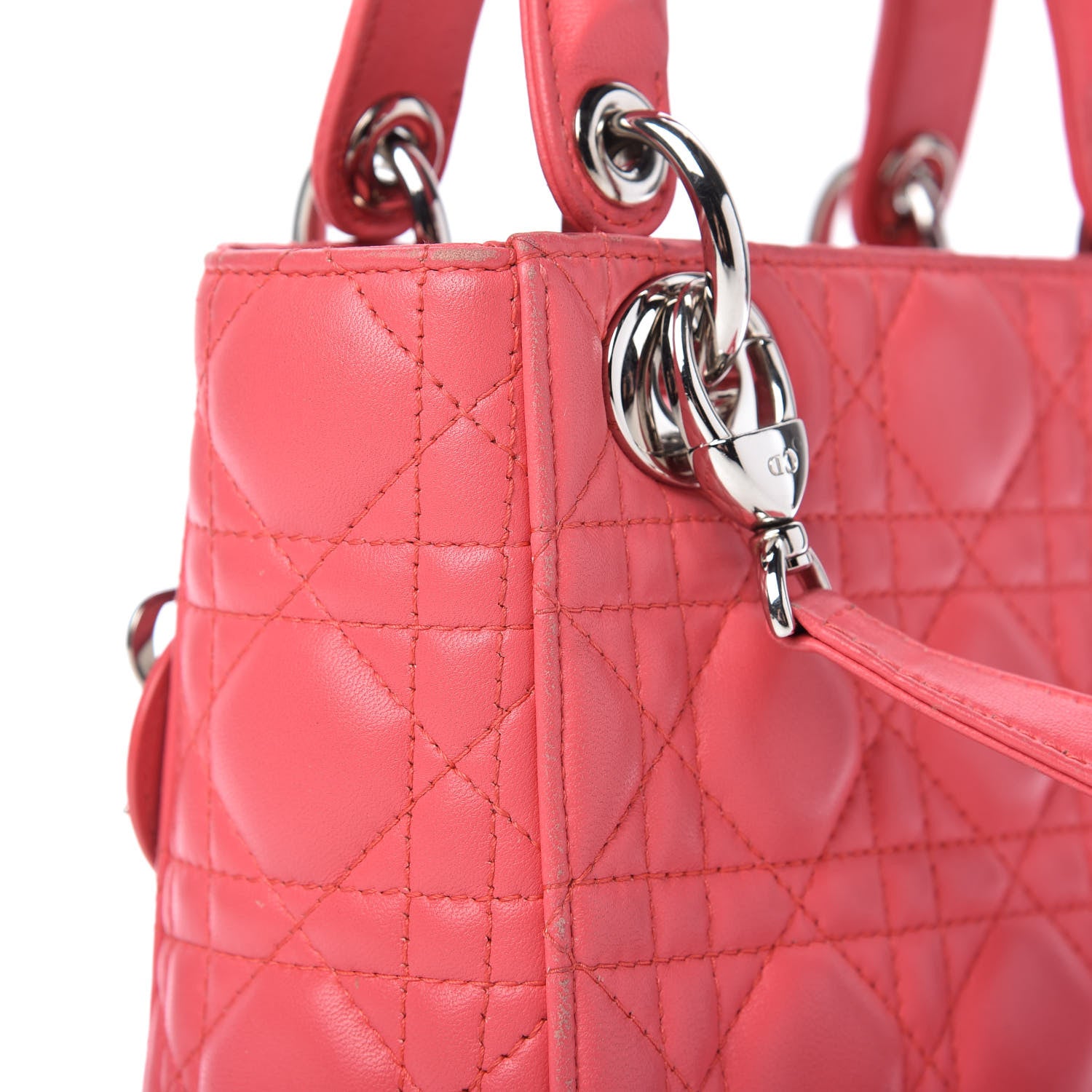 Christian Dior Lambskin Cannage Mini Lady Dior Pink 13 of 15
