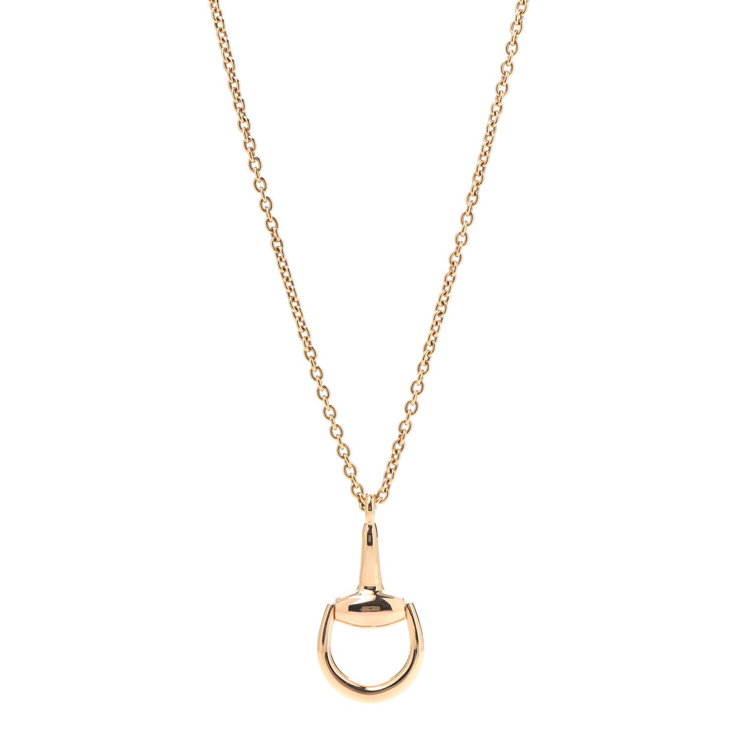 18K Yellow Gold Horsebit Pendant Necklace