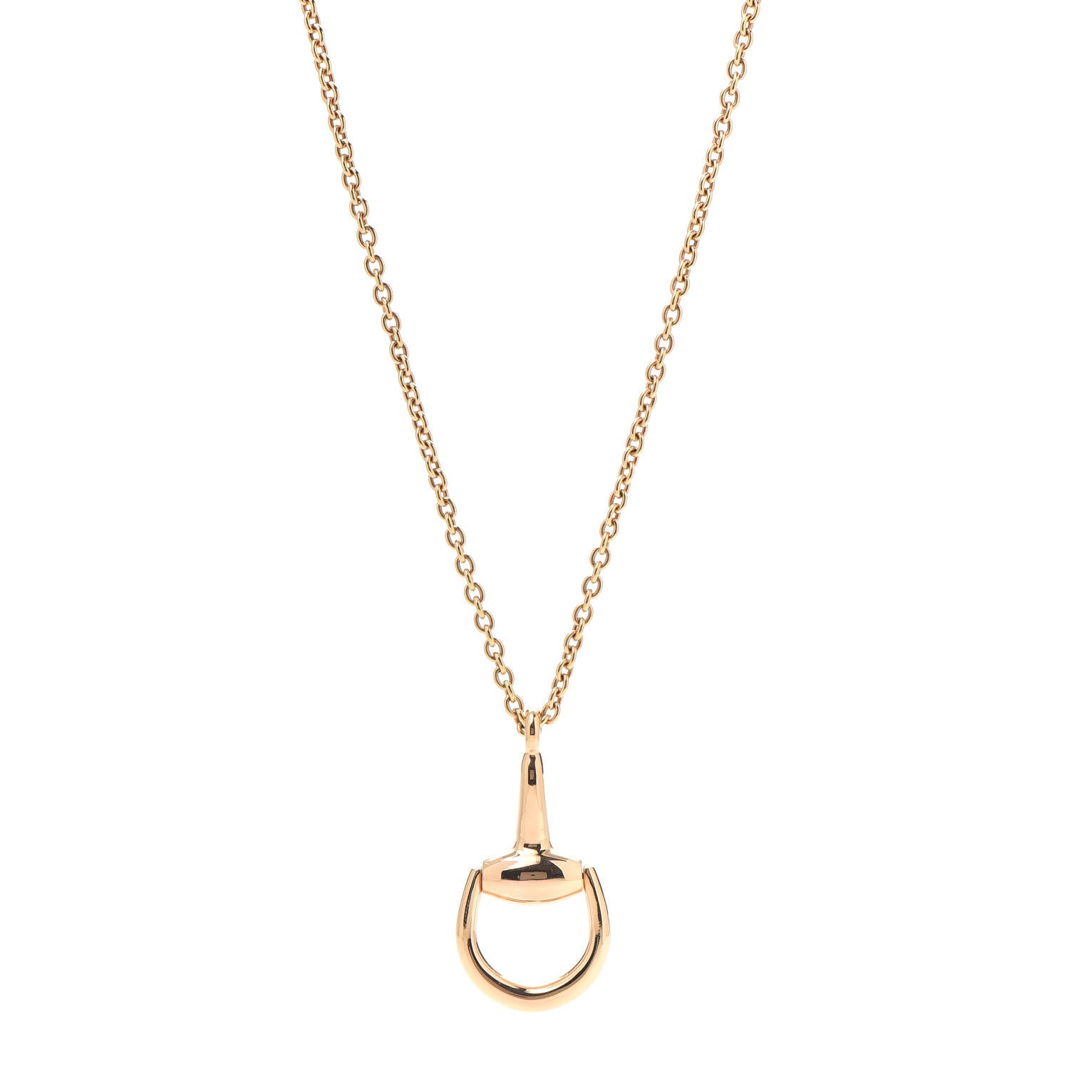 Gucci 18K Yellow Gold Horsebit Pendant Necklace 1 of 5