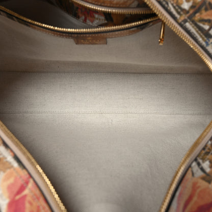 Gucci GG Supreme Monogram Water Flora Web Medium Ophidia Top Handle Duffle Bag White Multicolor 5 of 9