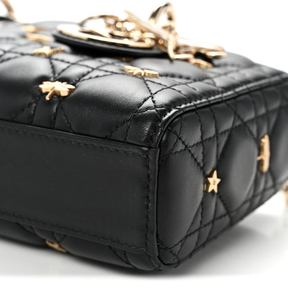 Christian Dior Lambskin Cannage Butterfly Studs Small Lady D-Joy Black 9 of 9