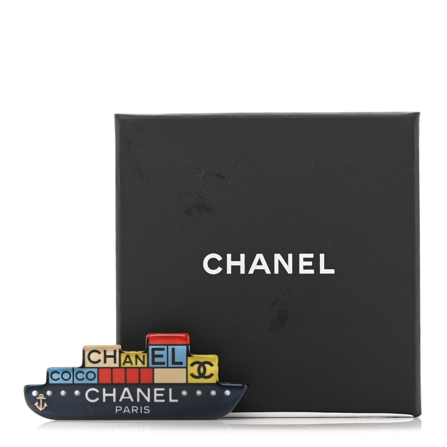 Chanel Resin CC Cruise Ship Brooch Multicolor 1873388 – FASHIONPHILE