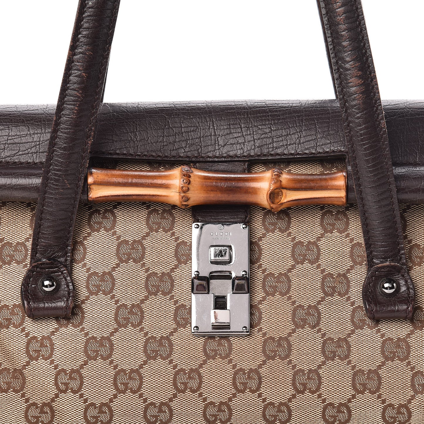 Monogram Bamboo Bullet Bag Dark Brown