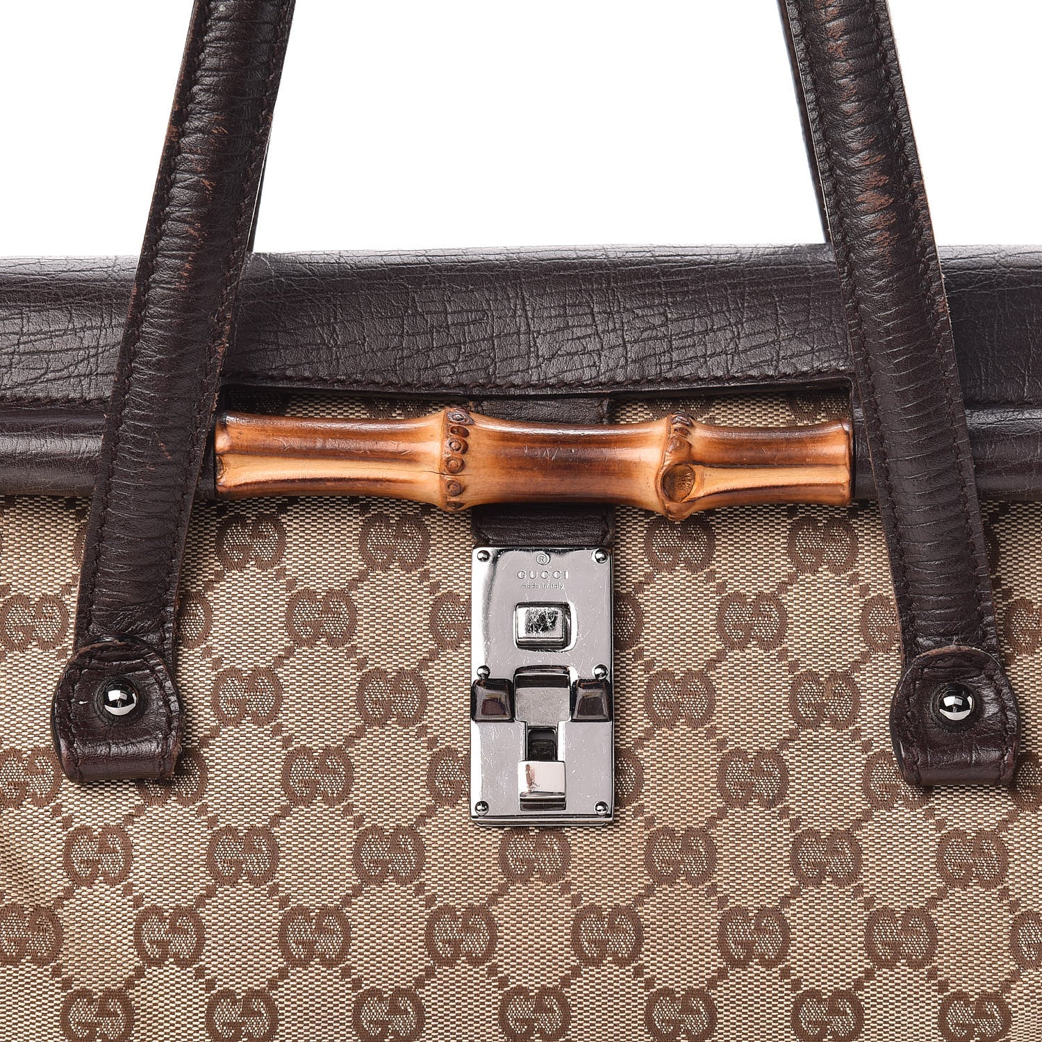 Gucci Monogram Bamboo Bullet Bag Dark Brown 14 of 14