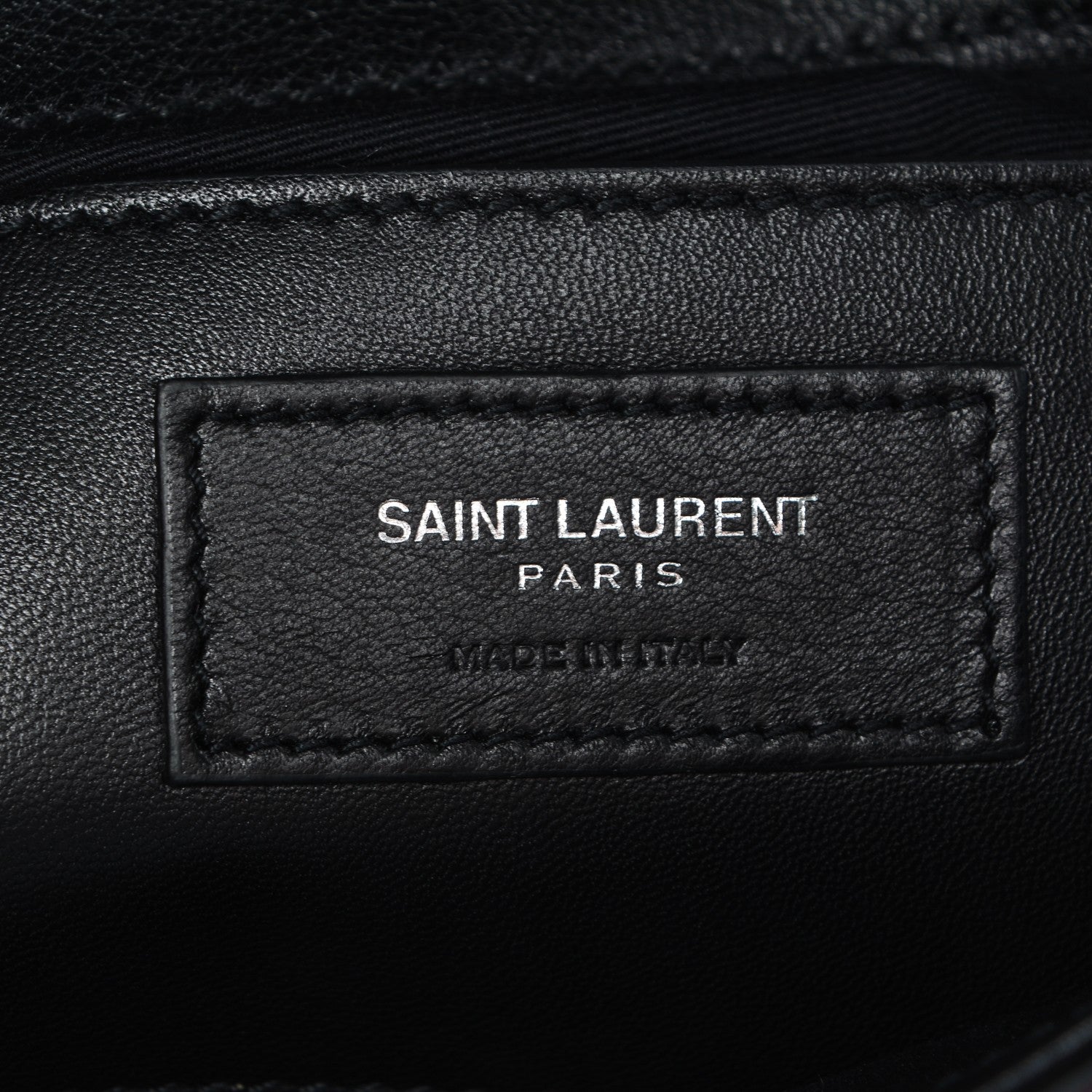 Saint Laurent Calfskin Medium Heart Patchwork Monogram Chain Wallet Black 6 of 8