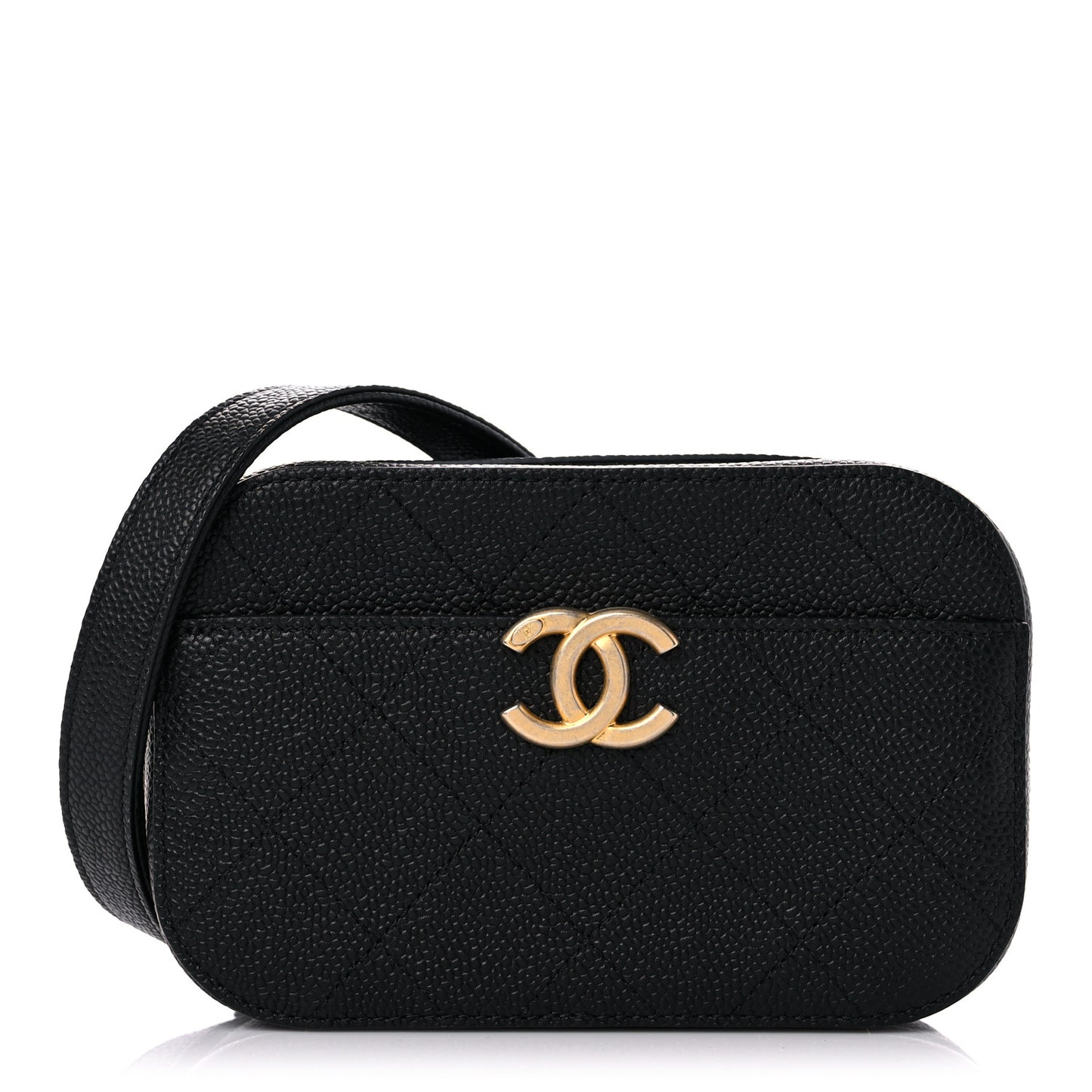 Caviar Quilted Waist Bag Black