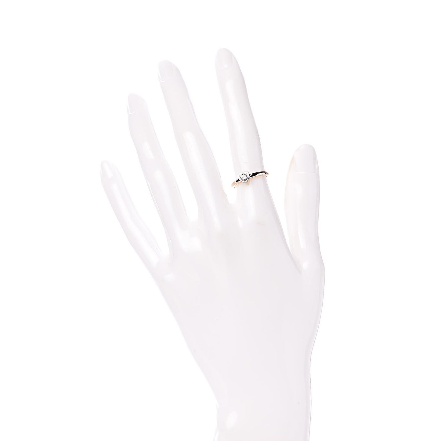 18K Pink Gold Diamond D'Amour Heart Ring 49 4.75