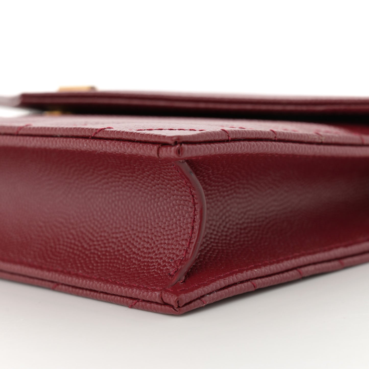 Grain De Poudre Matelasse Chevron Monogram Envelope Chain Wallet Opyum Red